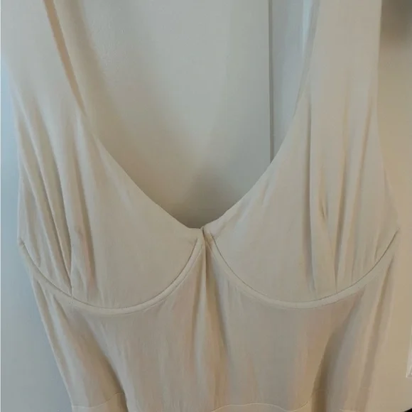 Reformation Sigrid Corset Milkmaid cream/off white midi dress wired cups size 12 - Picture 15 of 15